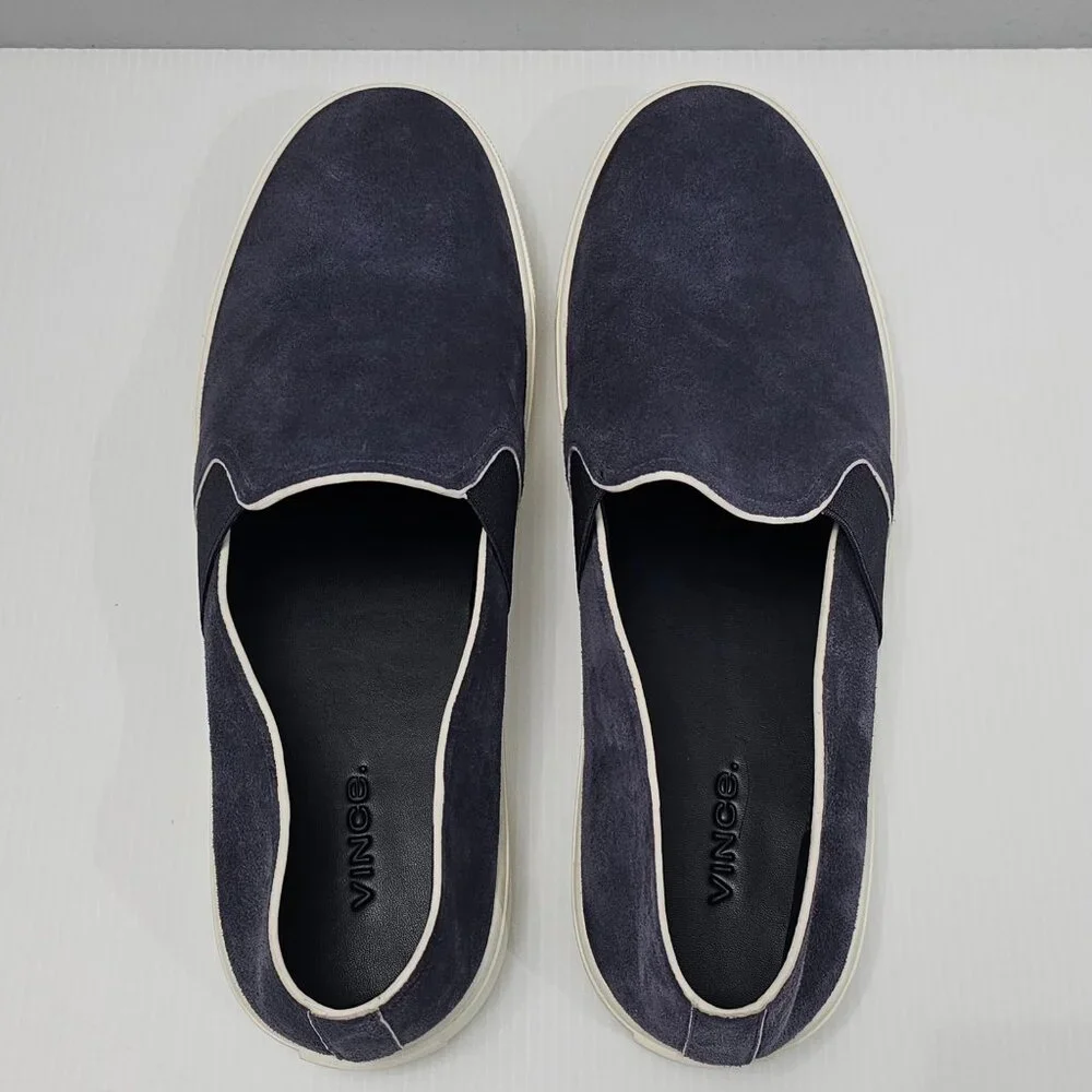 Vince Blair Loafer Sneaker Womens 10 Blue Ink Suede Slip On Casual Designer NEW - Picture 8 of 14